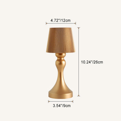 Contemporary Retro Rechargeable Iron ABS Striped Column LED Table Lamp Night Light For Bedside