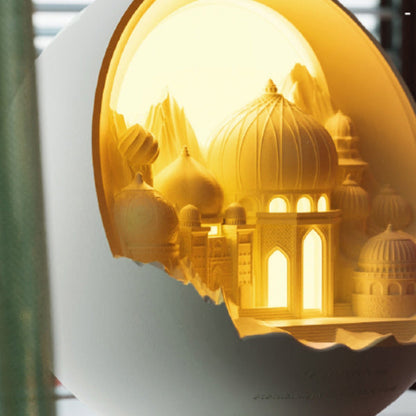 Traditional European USB Plaster Round Fairytale Castle Wedding LED Aromatherapy Table Lamp Night Light For Bedside