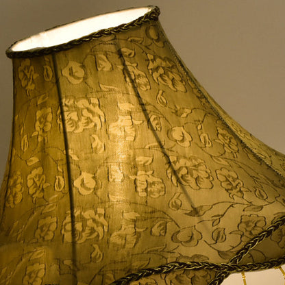 Contemporary Retro Iron Fabric Conic Bead Curtain Wave 1-Light Table Lamp For Bedside