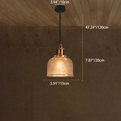 Contemporary Retro Metal Glass Frosted Dome Cap 1-Light Pendant Light For Dining Room