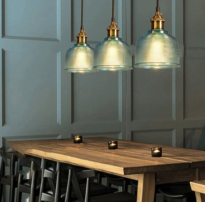 Contemporary Retro Metal Glass Frosted Dome Cap 1-Light Pendant Light For Dining Room