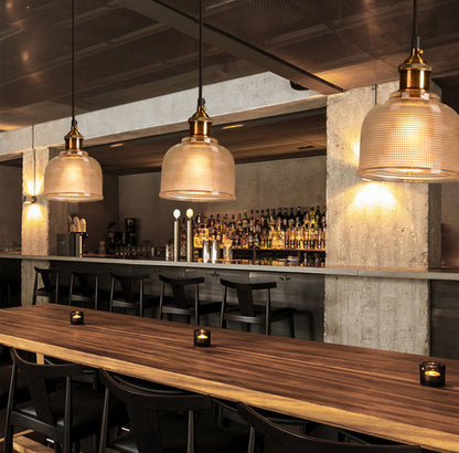 Contemporary Retro Metal Glass Frosted Dome Cap 1-Light Pendant Light For Dining Room
