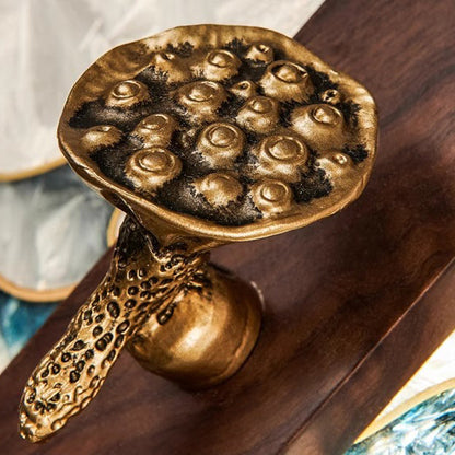 Traditional Chinese Walnut Copper Acrylic Scalloped Hand Enameling Painting Lotus Bamboo Leaf LED Wall Sconce Lamp For Bedside