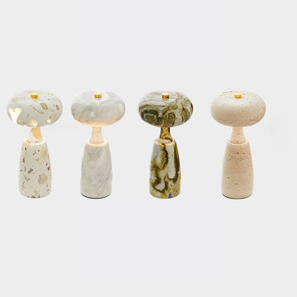 Traditional Japanese Rechargeable Marble Pattern Acrylic Column LED Table Lamp For Bedside