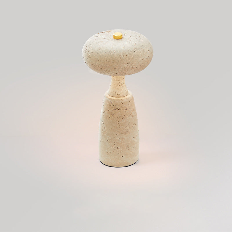 Traditional Japanese Rechargeable Marble Pattern Acrylic Column LED Table Lamp For Bedside
