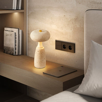 Traditional Japanese Rechargeable Marble Pattern Acrylic Column LED Table Lamp For Bedside