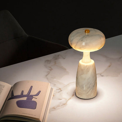 Traditional Japanese Rechargeable Marble Pattern Acrylic Column LED Table Lamp For Bedside
