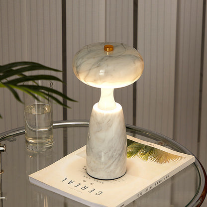 Traditional Japanese Rechargeable Marble Pattern Acrylic Column LED Table Lamp For Bedside