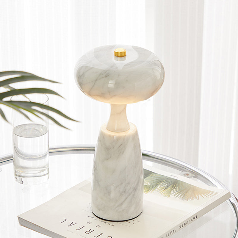 Traditional Japanese Rechargeable Marble Pattern Acrylic Column LED Table Lamp For Bedside