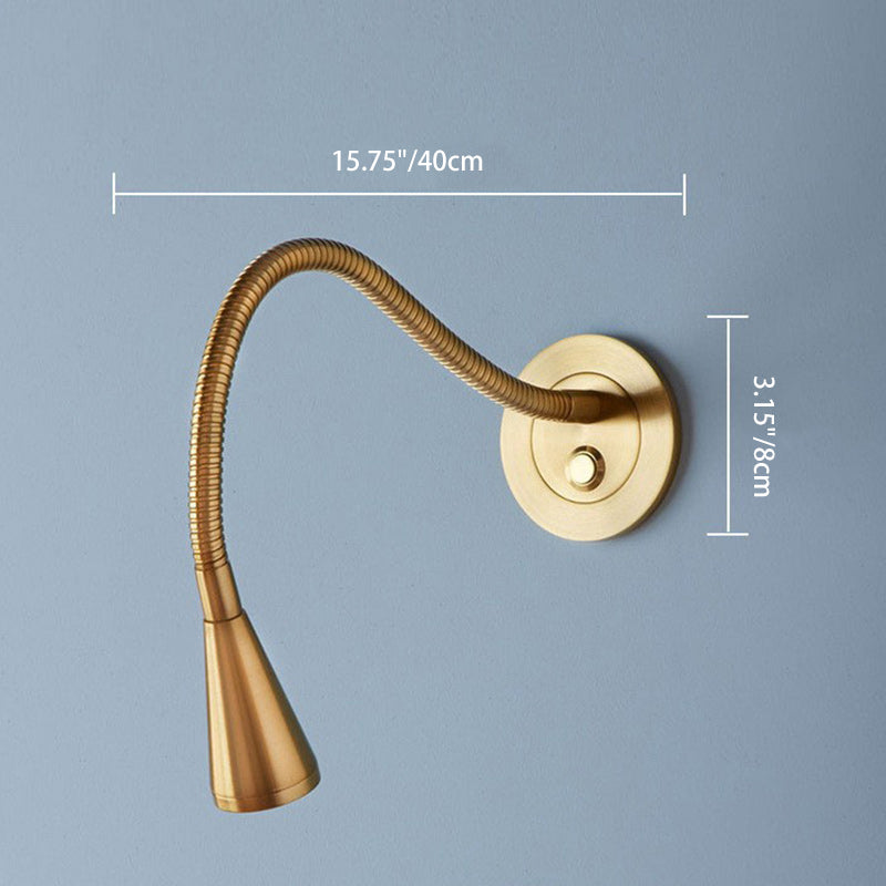 Modern Mid-century Aluminum Metal Hose Adjustable Reading LED Wall Sconce Lamp For Bedside