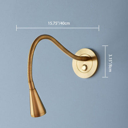 Modern Mid-century Aluminum Metal Hose Adjustable Reading LED Wall Sconce Lamp For Bedside
