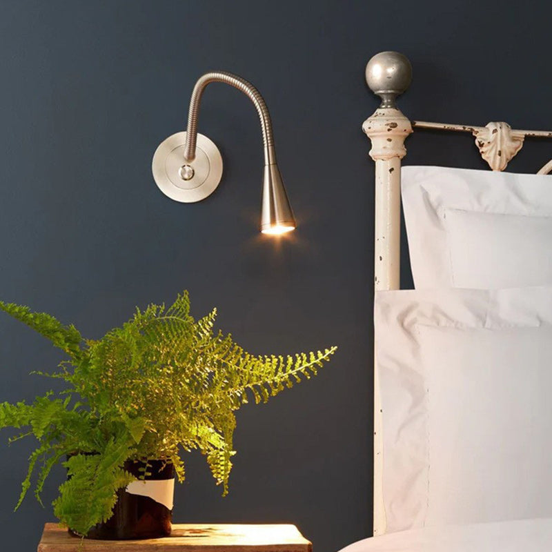 Modern Mid-century Aluminum Metal Hose Adjustable Reading LED Wall Sconce Lamp For Bedside