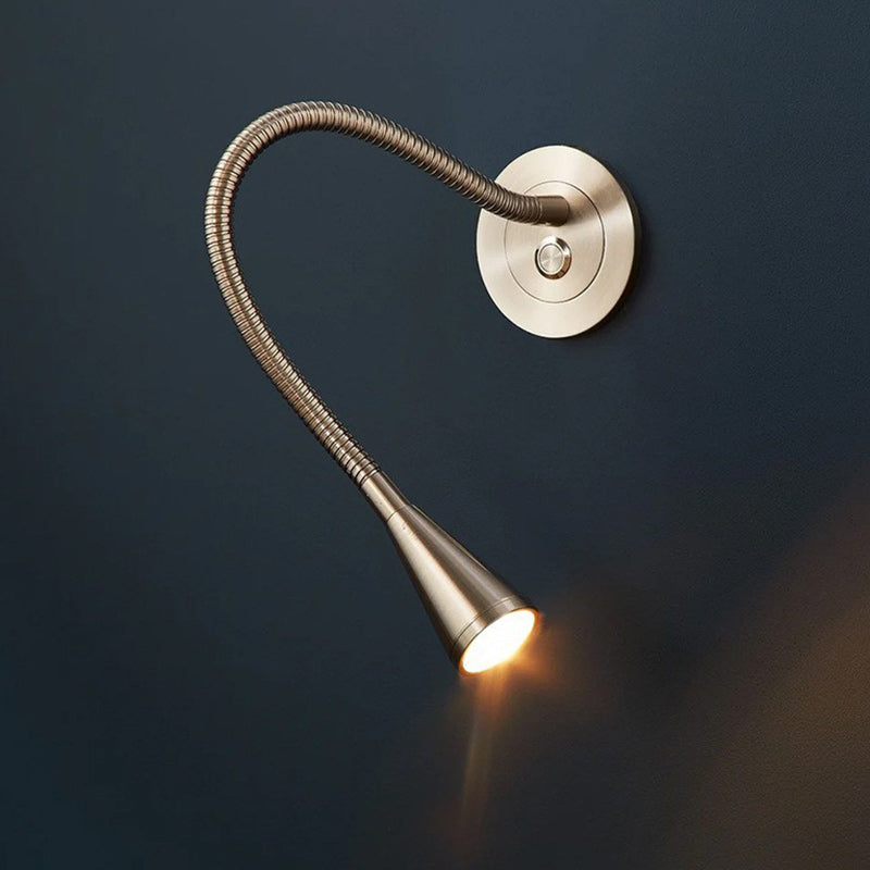 Modern Mid-century Aluminum Metal Hose Adjustable Reading LED Wall Sconce Lamp For Bedside
