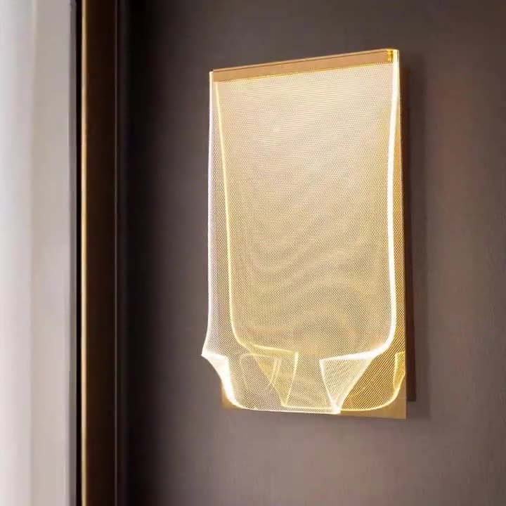 Contemporary Creative Stainless Steel Acrylic Rectangular Book-like Folded LED Wall Sconce Lamp For Hallway