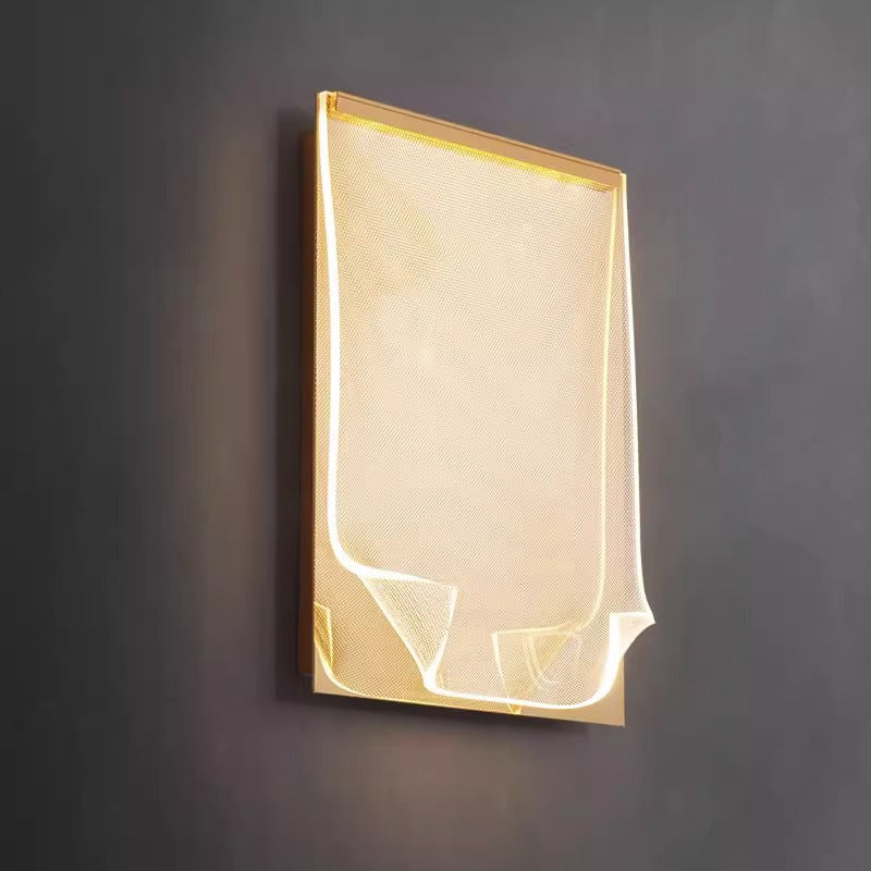 Contemporary Creative Stainless Steel Acrylic Rectangular Book-like Folded LED Wall Sconce Lamp For Hallway