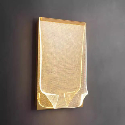 Contemporary Creative Stainless Steel Acrylic Rectangular Book-like Folded LED Wall Sconce Lamp For Hallway
