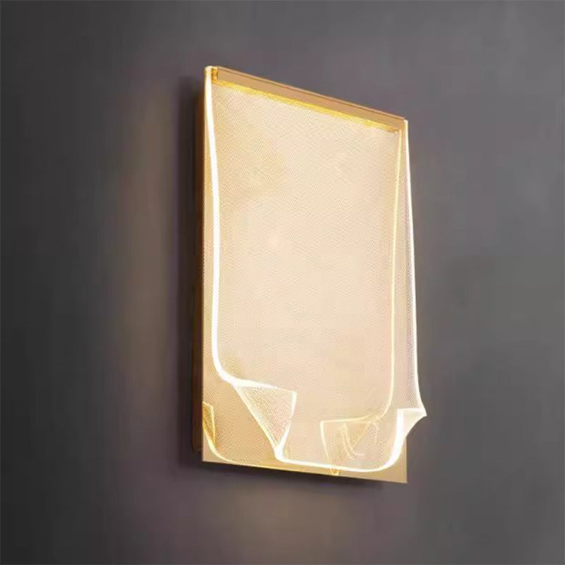 Contemporary Creative Stainless Steel Acrylic Rectangular Book-like Folded LED Wall Sconce Lamp For Hallway