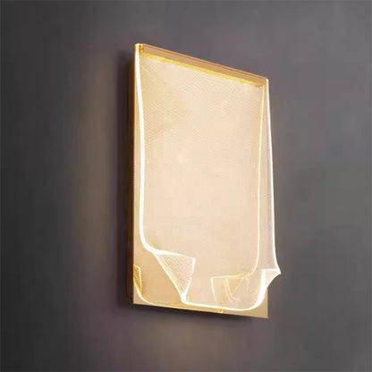 Contemporary Creative Stainless Steel Acrylic Rectangular Book-like Folded LED Wall Sconce Lamp For Hallway