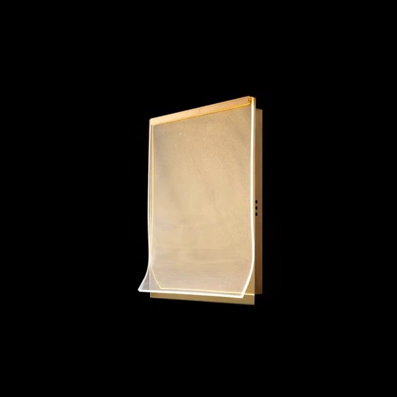 Contemporary Creative Stainless Steel Acrylic Rectangular Book-like Folded LED Wall Sconce Lamp For Hallway