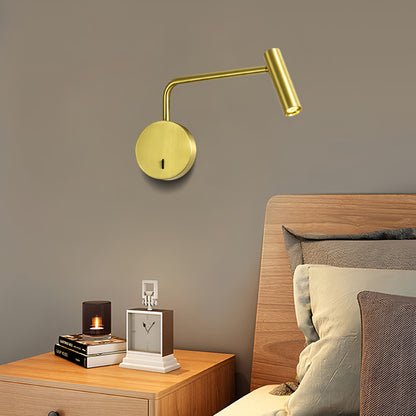مصباح حائط LED دوار مصنوع من الألومنيوم والحديد بتصميم عصري بسيط بجانب السرير 