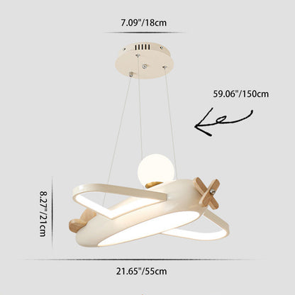 Contemporary Creative Kids Aircraft Resin Metal Glass Acrylic LED Chandeliers For Bedroom