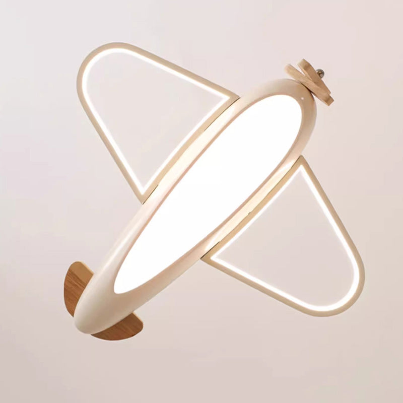 Contemporary Creative Kids Aircraft Resin Metal Glass Acrylic LED Chandeliers For Bedroom