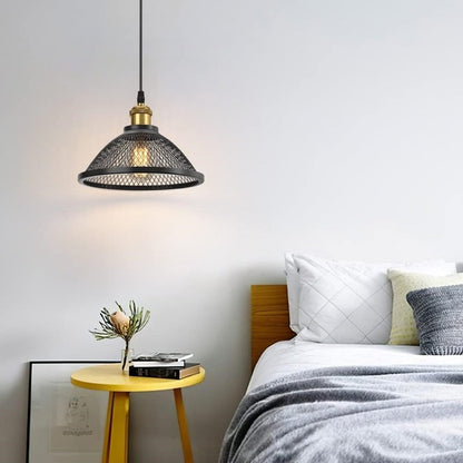 Contemporary Industrial Iron Conic Cage 1-Light Pendant Light For Dining Room