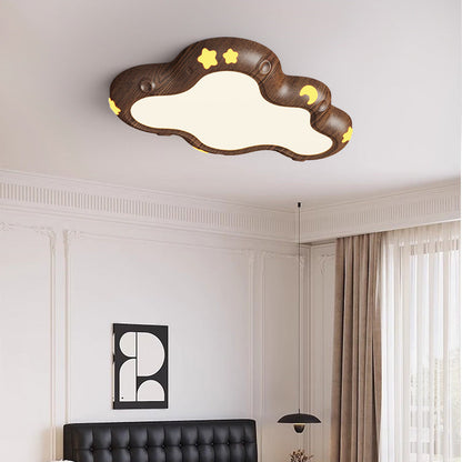 Contemporary Scandinavian Kids Cloud Iron Acrylic LED Flush Mount Ceiling Light For Bedroom