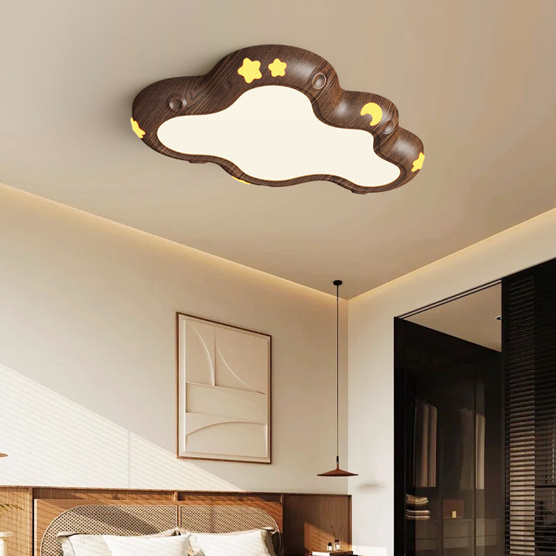 Contemporary Scandinavian Kids Cloud Iron Acrylic LED Flush Mount Ceiling Light For Bedroom