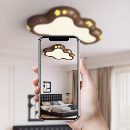 Contemporary Scandinavian Kids Cloud Iron Acrylic LED Flush Mount Ceiling Light For Bedroom