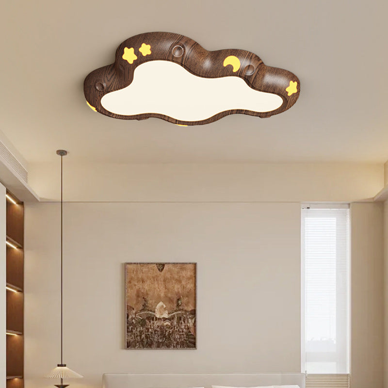 Contemporary Scandinavian Kids Cloud Iron Acrylic LED Flush Mount Ceiling Light For Bedroom