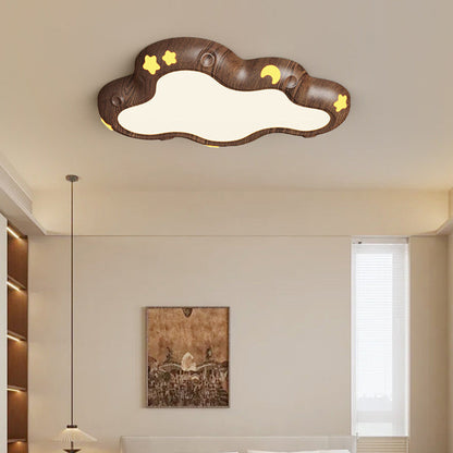 Contemporary Scandinavian Kids Cloud Iron Acrylic LED Flush Mount Ceiling Light For Bedroom