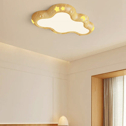 Contemporary Scandinavian Kids Cloud Iron Acrylic LED Flush Mount Ceiling Light For Bedroom