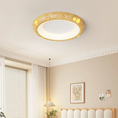 Contemporary Retro Kids Round Star Iron Acrylic LED Flush Mount Ceiling Light For Bedroom