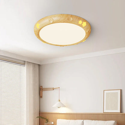 Contemporary Retro Kids Round Star Iron Acrylic LED Flush Mount Ceiling Light For Bedroom