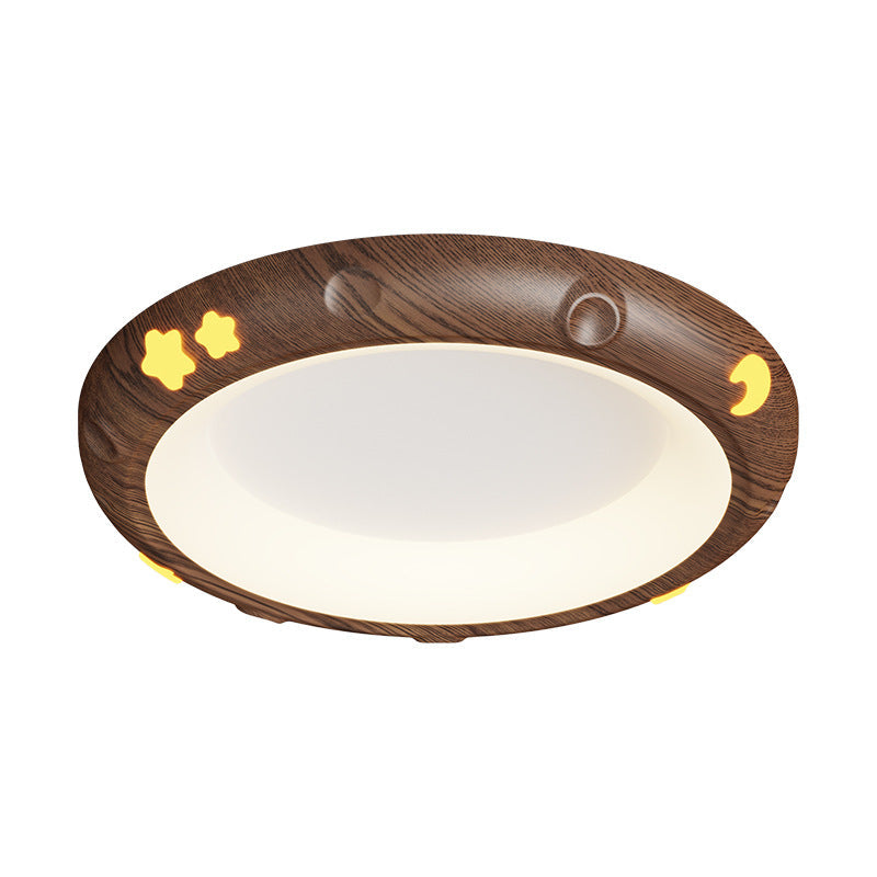 Contemporary Retro Kids Round Star Iron Acrylic LED Flush Mount Ceiling Light For Bedroom