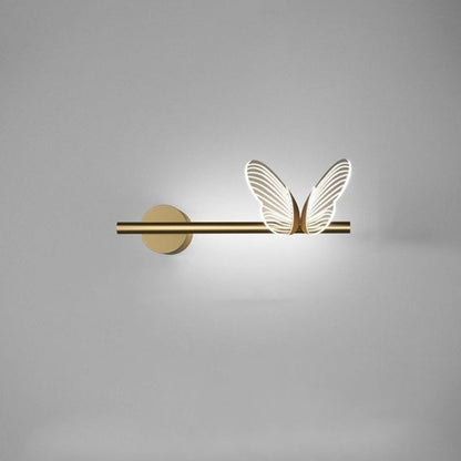 مصباح حائط LED بتصميم فراشة مصنوع من الحديد والألومنيوم والأكريليك بتصميم معاصر على شكل فراشة لوضعه بجانب السرير 