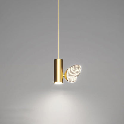 Contemporary Nordic Iron Aluminum Acrylic Cylinder Butterfly LED Pendant Light For Bedside