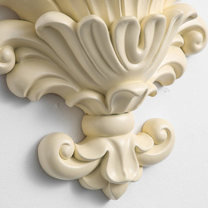 Traditional French Resin Hardware Candlestick Roman Column Carved Rose 1-Light Wall Sconce Lamp For Bedside
