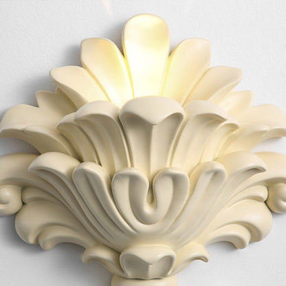 Traditional French Resin Hardware Candlestick Roman Column Carved Rose 1-Light Wall Sconce Lamp For Bedside