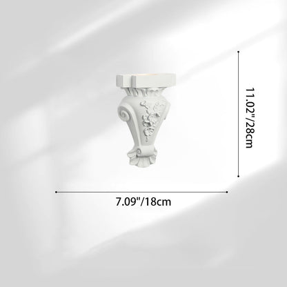 Traditional French Resin Hardware Candlestick Roman Column Carved Rose 1-Light Wall Sconce Lamp For Bedside