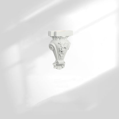 Traditional French Resin Hardware Candlestick Roman Column Carved Rose 1-Light Wall Sconce Lamp For Bedside