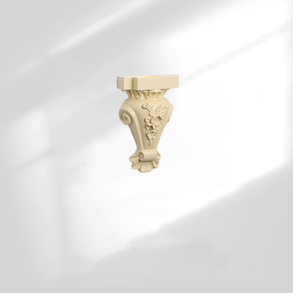Traditional French Resin Hardware Candlestick Roman Column Carved Rose 1-Light Wall Sconce Lamp For Bedside