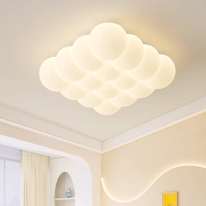 Modern Simplicity Iron PE Bubble Cloud Round Square Rectangular LED Flush Mount Ceiling Light For Bedroom