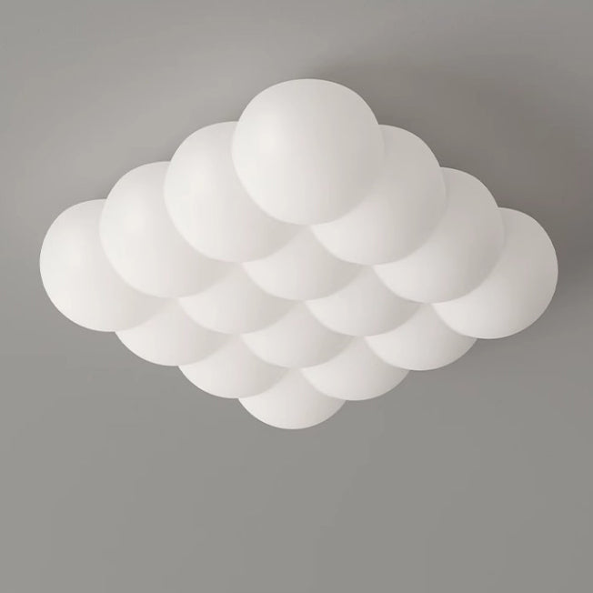 Modern Simplicity Iron PE Bubble Cloud Round Square Rectangular LED Flush Mount Ceiling Light For Bedroom