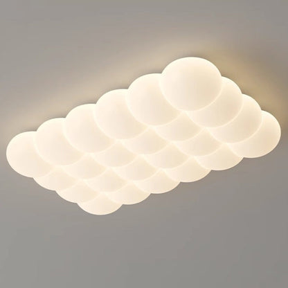 Modern Simplicity Iron PE Bubble Cloud Round Square Rectangular LED Flush Mount Ceiling Light For Bedroom