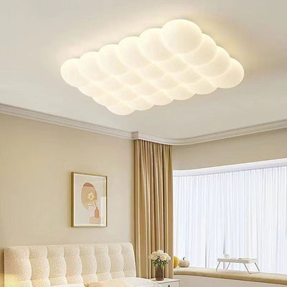 Modern Simplicity Iron PE Bubble Cloud Round Square Rectangular LED Flush Mount Ceiling Light For Bedroom
