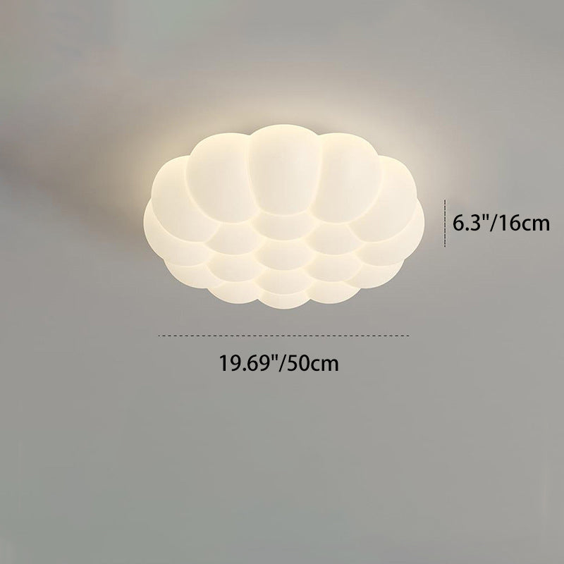 Modern Simplicity Iron PE Bubble Cloud Round Square Rectangular LED Flush Mount Ceiling Light For Bedroom