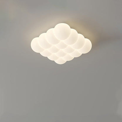 Modern Simplicity Iron PE Bubble Cloud Round Square Rectangular LED Flush Mount Ceiling Light For Bedroom