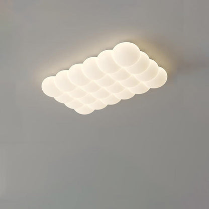 Modern Simplicity Iron PE Bubble Cloud Round Square Rectangular LED Flush Mount Ceiling Light For Bedroom